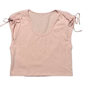 AMERICAN EAGLE AE Cinch Shoulder Smooth Knit Sleeveless Tank Tee Cropped Large